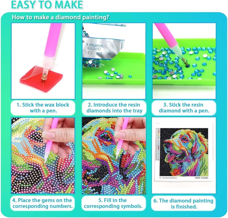 UiSdfuy Diamond Art Kits for Kids,Arts & Crafts for Kid Ages 8-12,Diamond Art for Kids,Gem Art 4 Pack Diamond Painting 6" X 6" (Butterfly) - Image 5